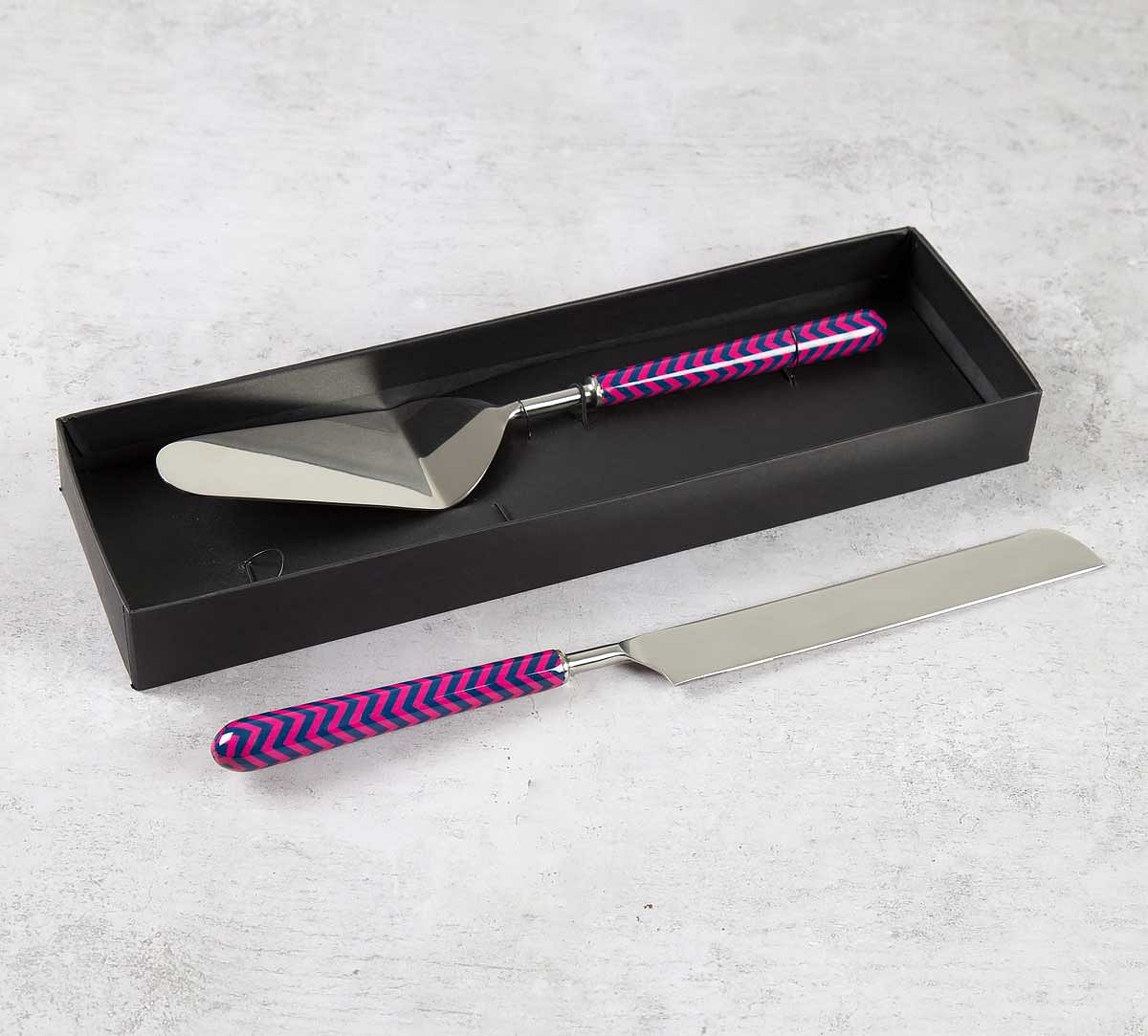 India Circus Chevron Melavo Cake Cutter and Server Set of 2