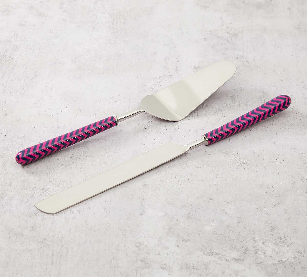 India Circus Chevron Melavo Cake Cutter and Server Set of 2