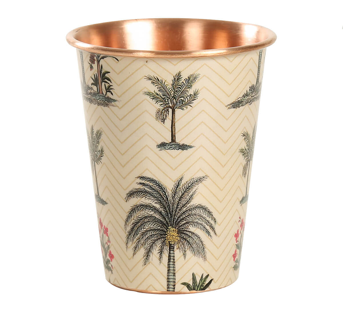 India Circus Chevron Palms Copper Tumbler