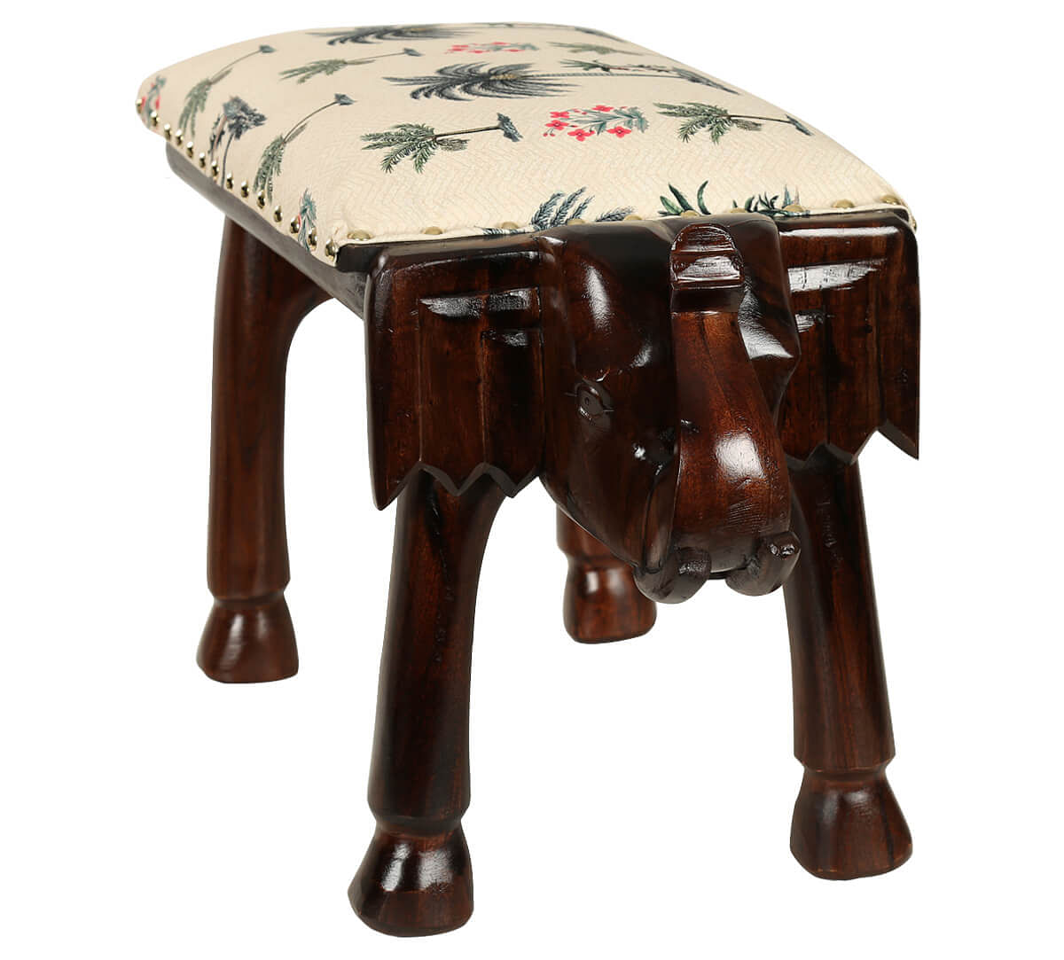 India Circus Chevron Palms Elephant Pouffe