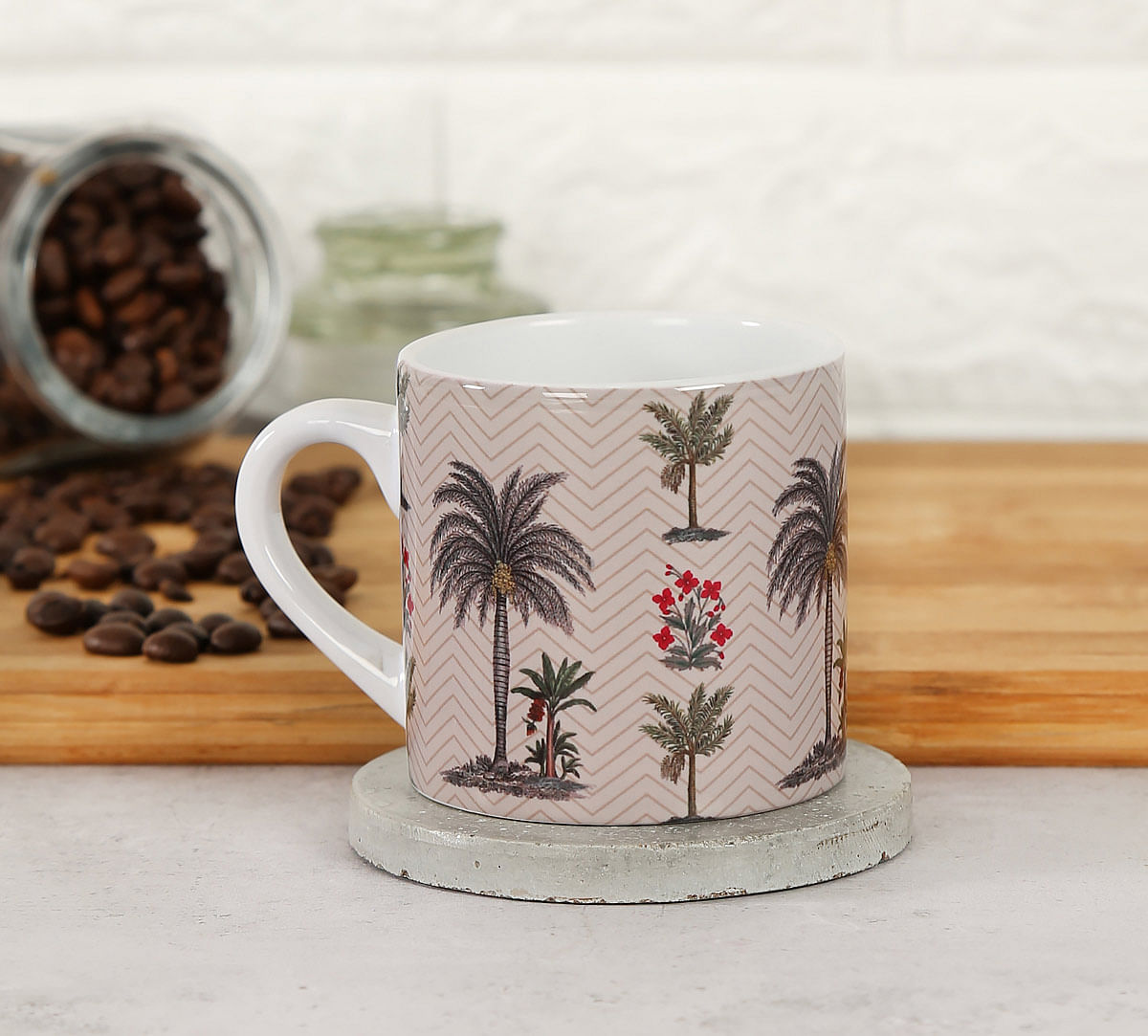 India Circus Chevron Palms Espresso Mug