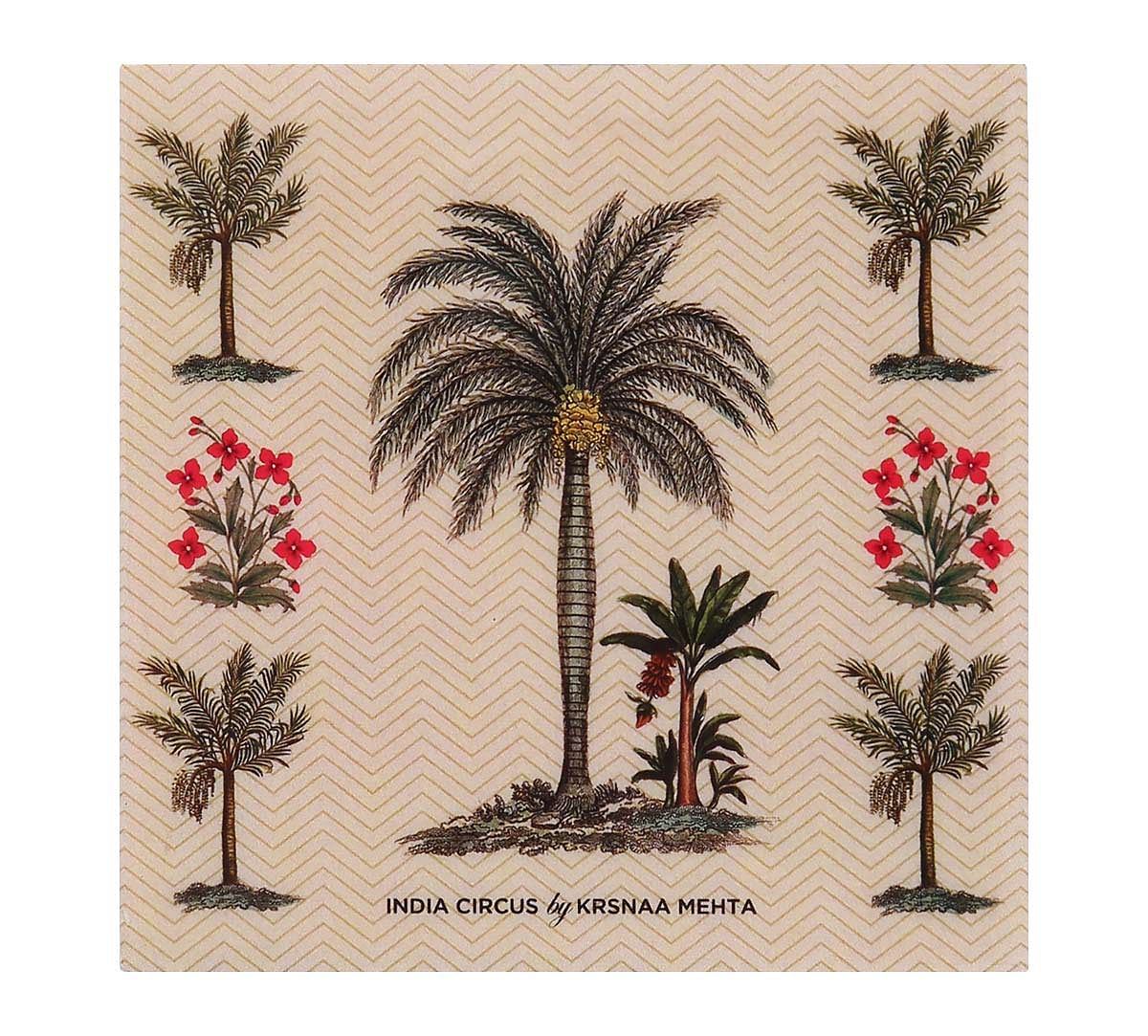 India Circus Chevron Palms MDF Table Coaster Set of 6