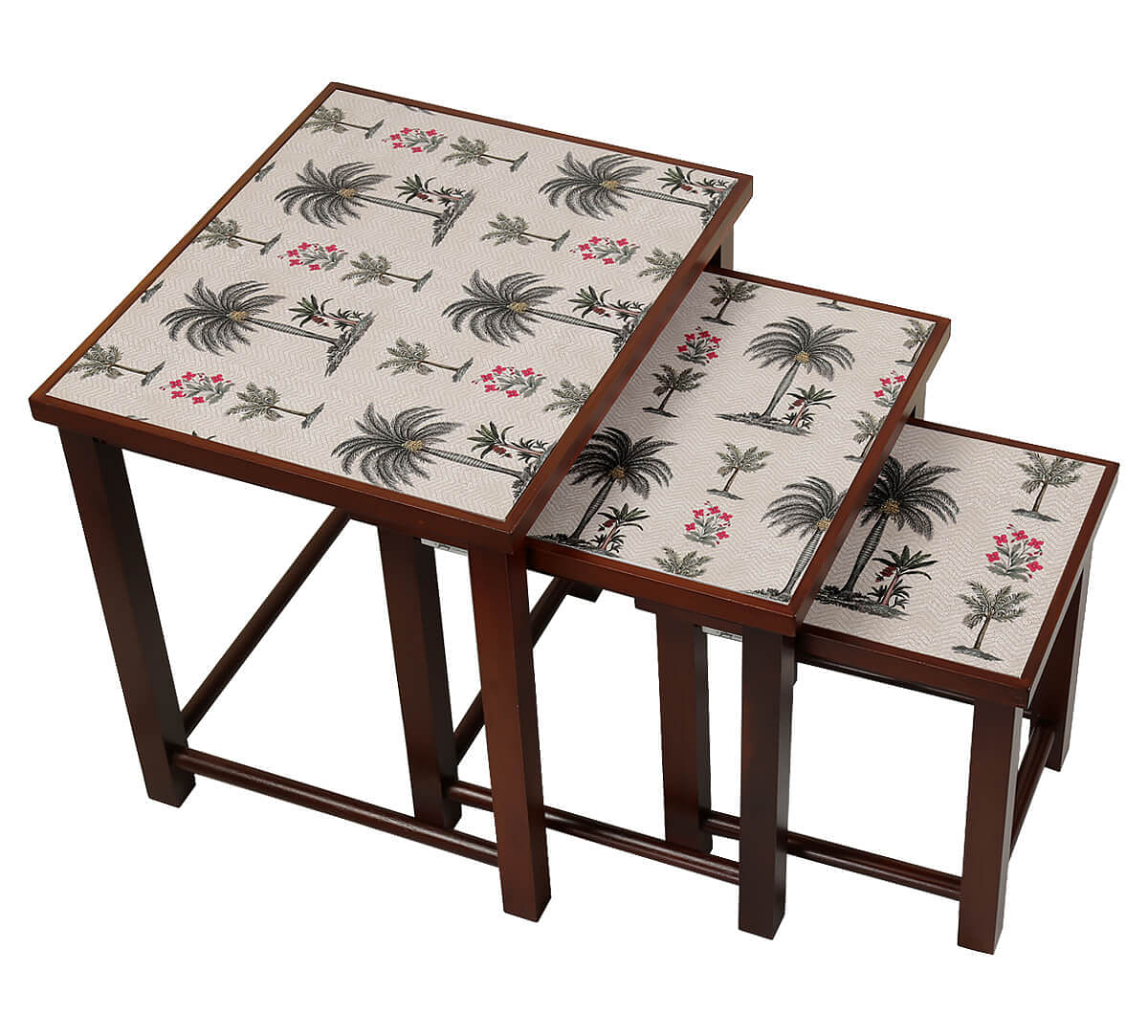 India Circus Chevron Palms Nested Table