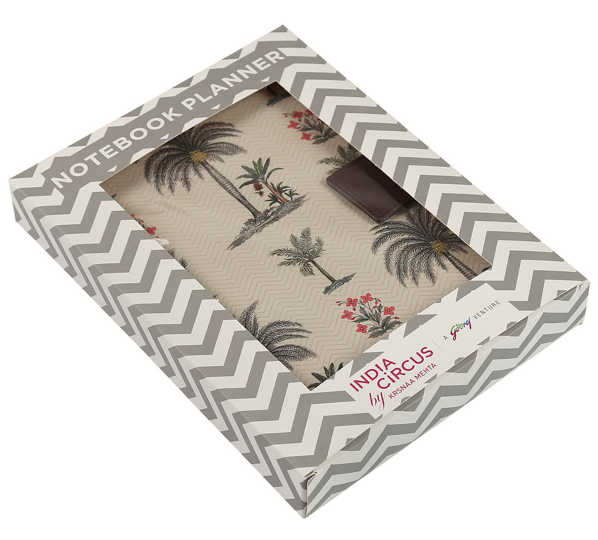 India Circus Chevron Palms Notebook Planner