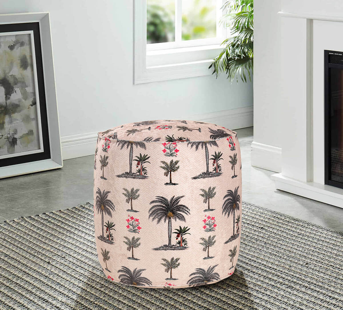 India Circus Chevron Palms Pouffe