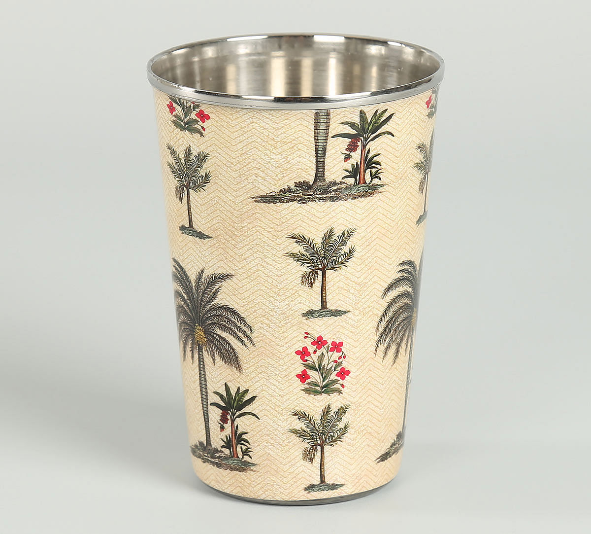 India Circus Chevron Palms Steel Tumbler (Set of 2)