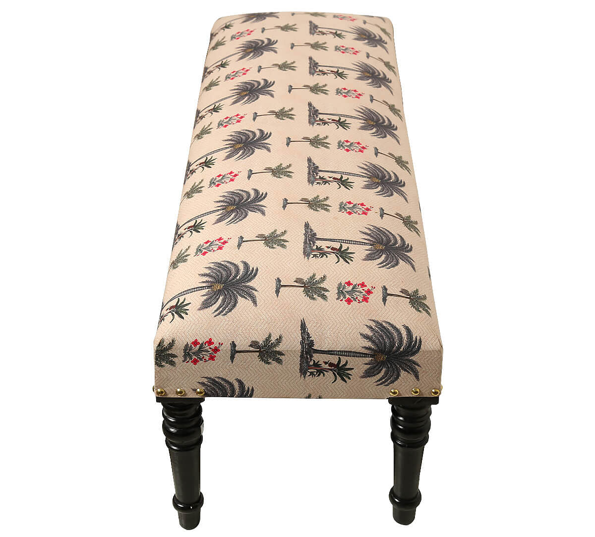 India Circus Chevron Palms Wooden Bench