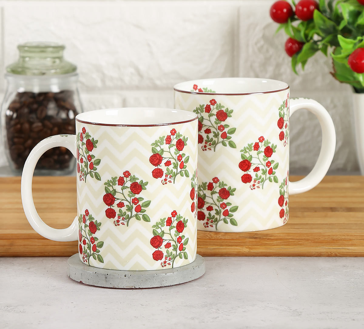 India Circus Chevron Roses Coffee Mug