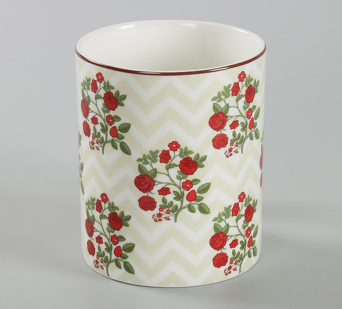 India Circus Chevron Roses Coffee Mug