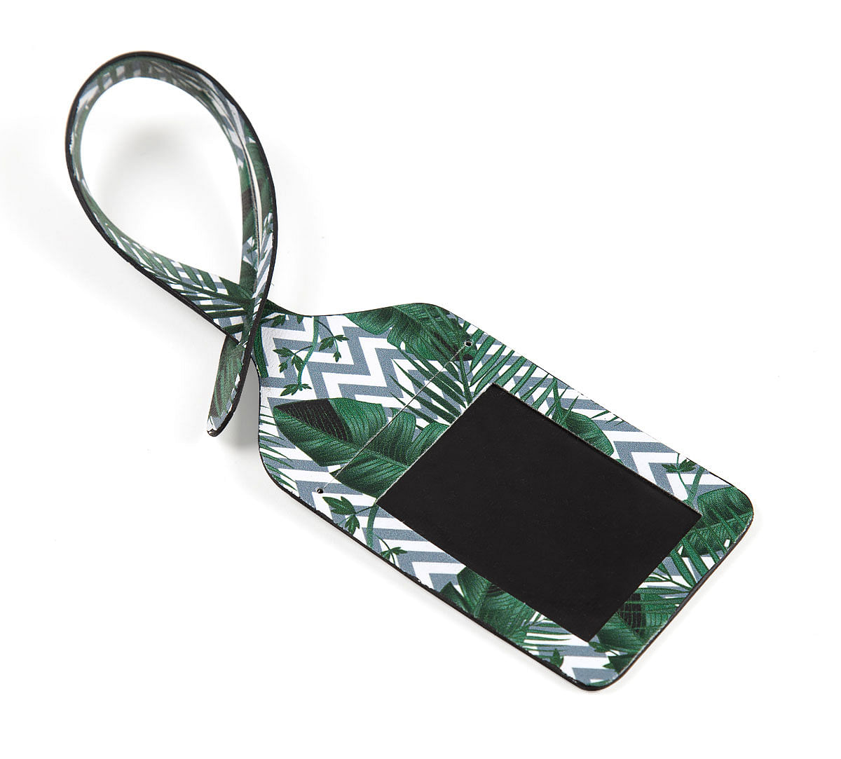 India Circus Chevron Tropical Leaves Travel Tag Set of 2