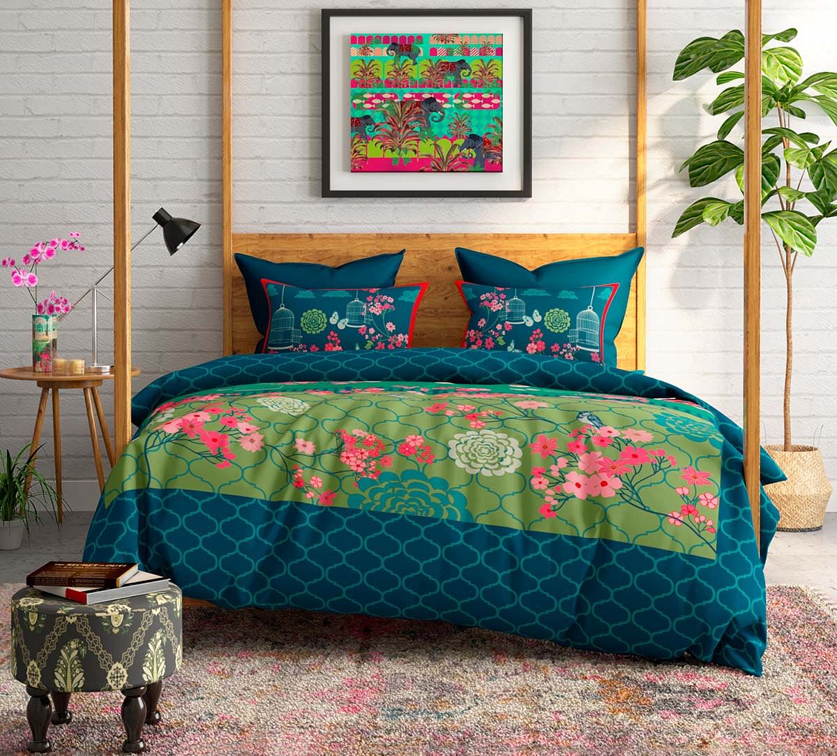 India Circus Chirping Birds Realm Bed sheet Set