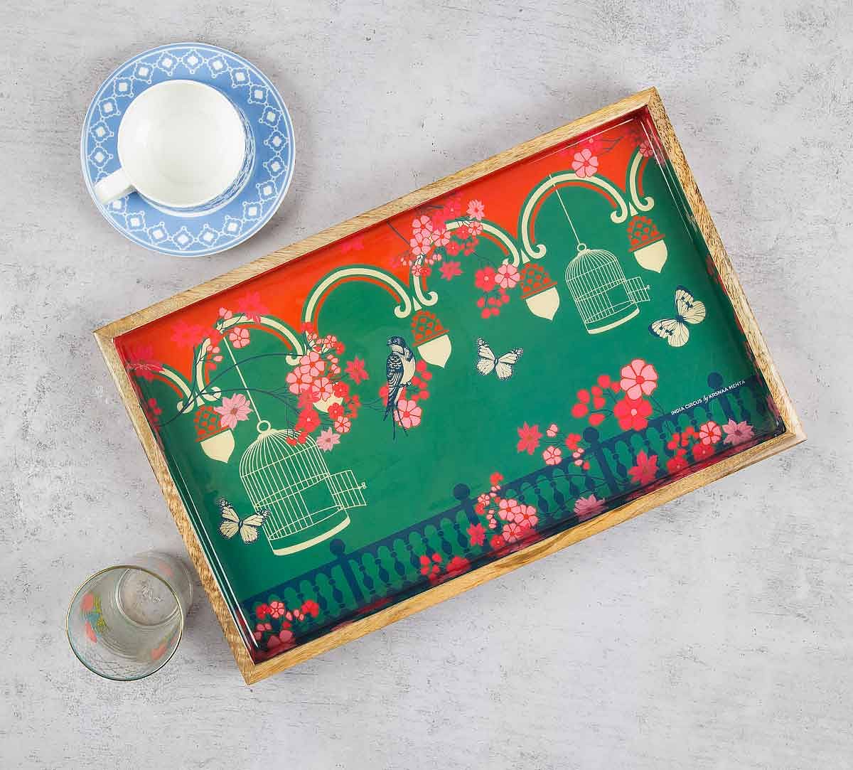 India Circus Chirping Birds Realm Serving Tray