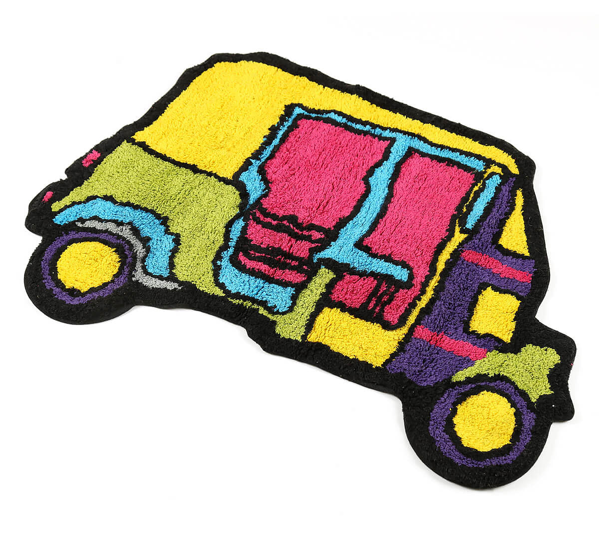 India Circus City Rickshaw Shape Bath Mat