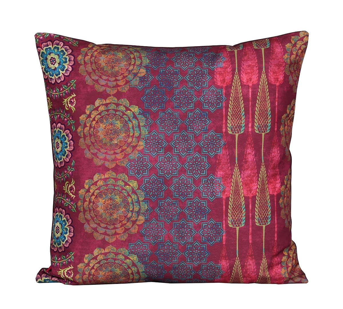 India Circus Conifer Rangoli Canvas Cushion Cover