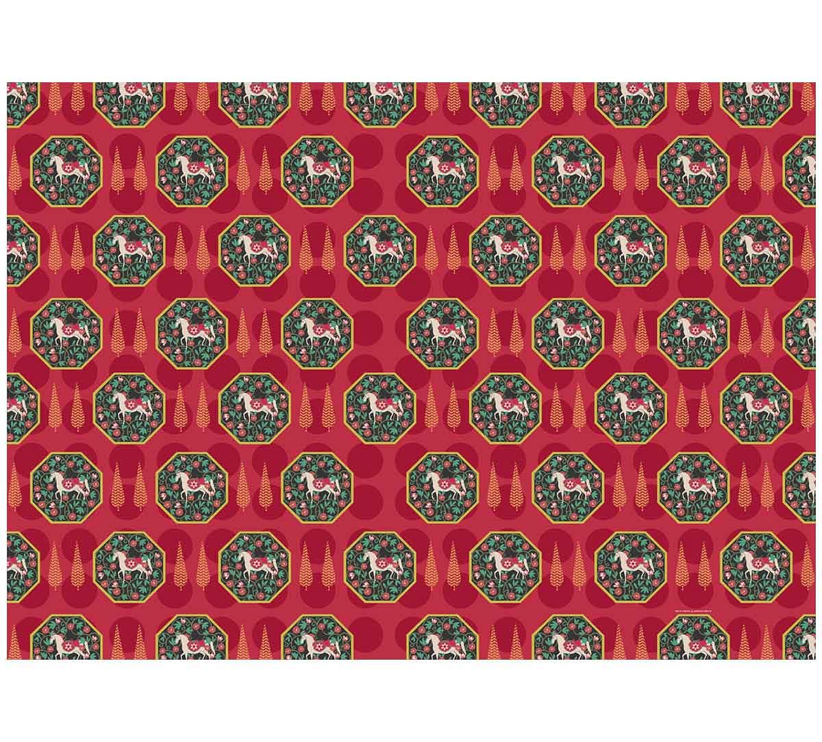 India Circus Conifer Stallion Reiteration Gift Wrapping Paper