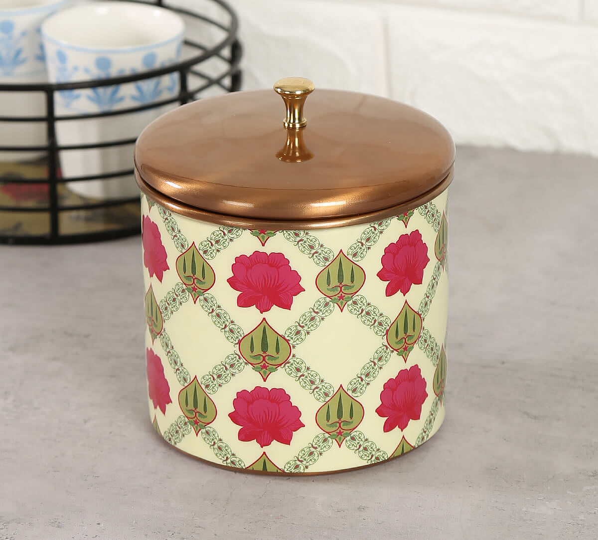 India Circus Conifered Lotus Symmetry Storage Jar