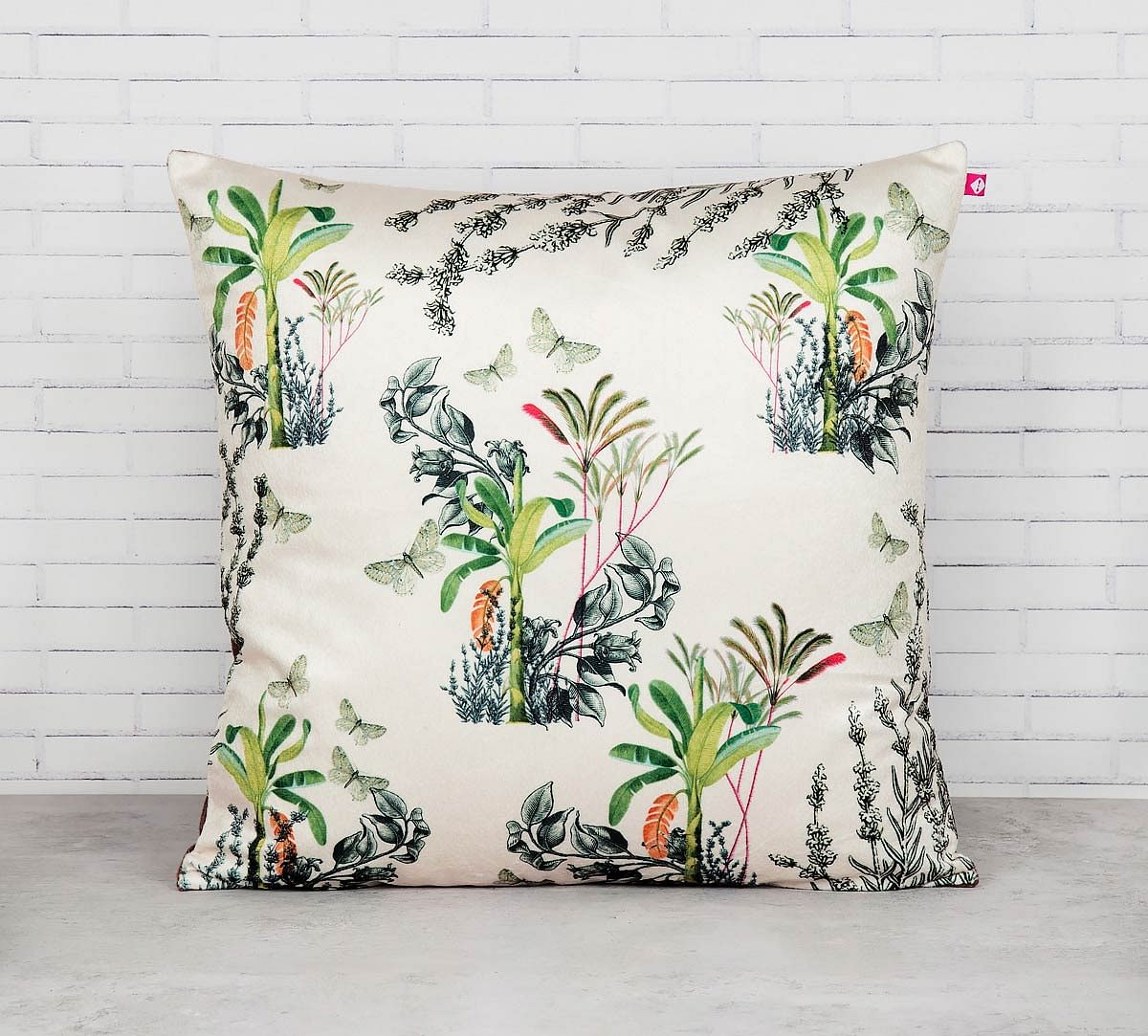 India Circus Desert Plants Blended Velvet Cushion Cover