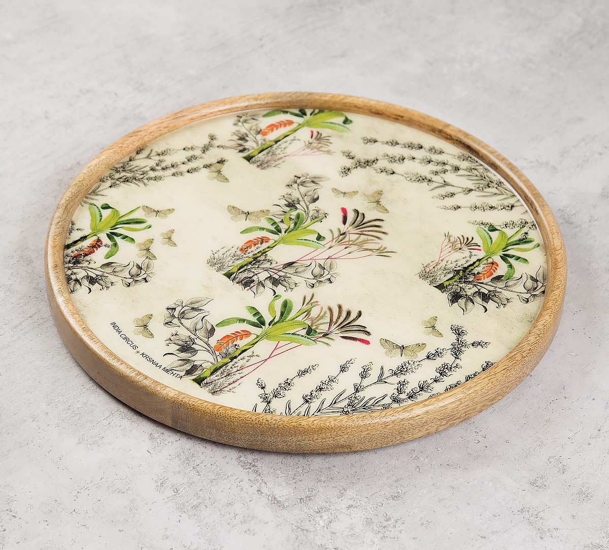 India Circus Desert Plants Wooden Wall Plate