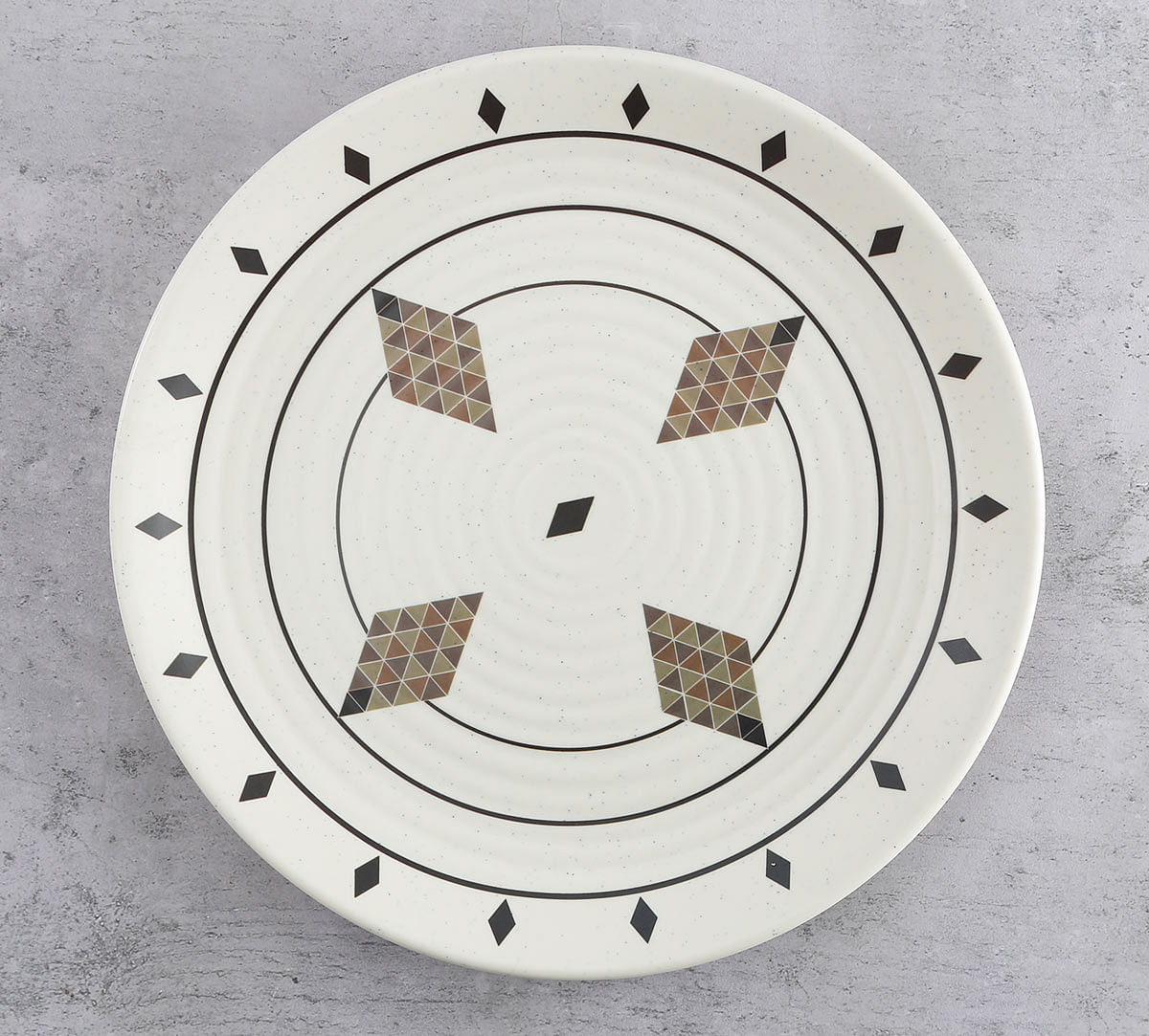 India Circus Diamond Motifs Dinner Plate