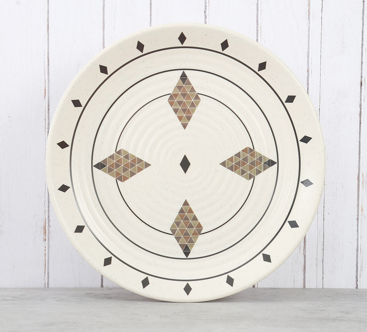 India Circus Diamond Motifs Dinner Plate