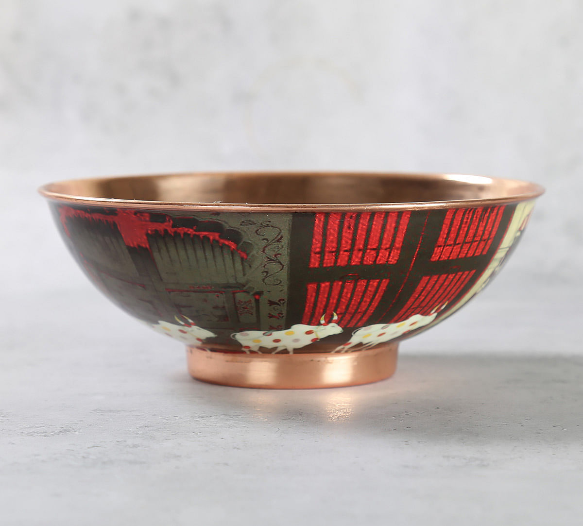 India Circus Doors Of Mystical Wonder Copper Bowl