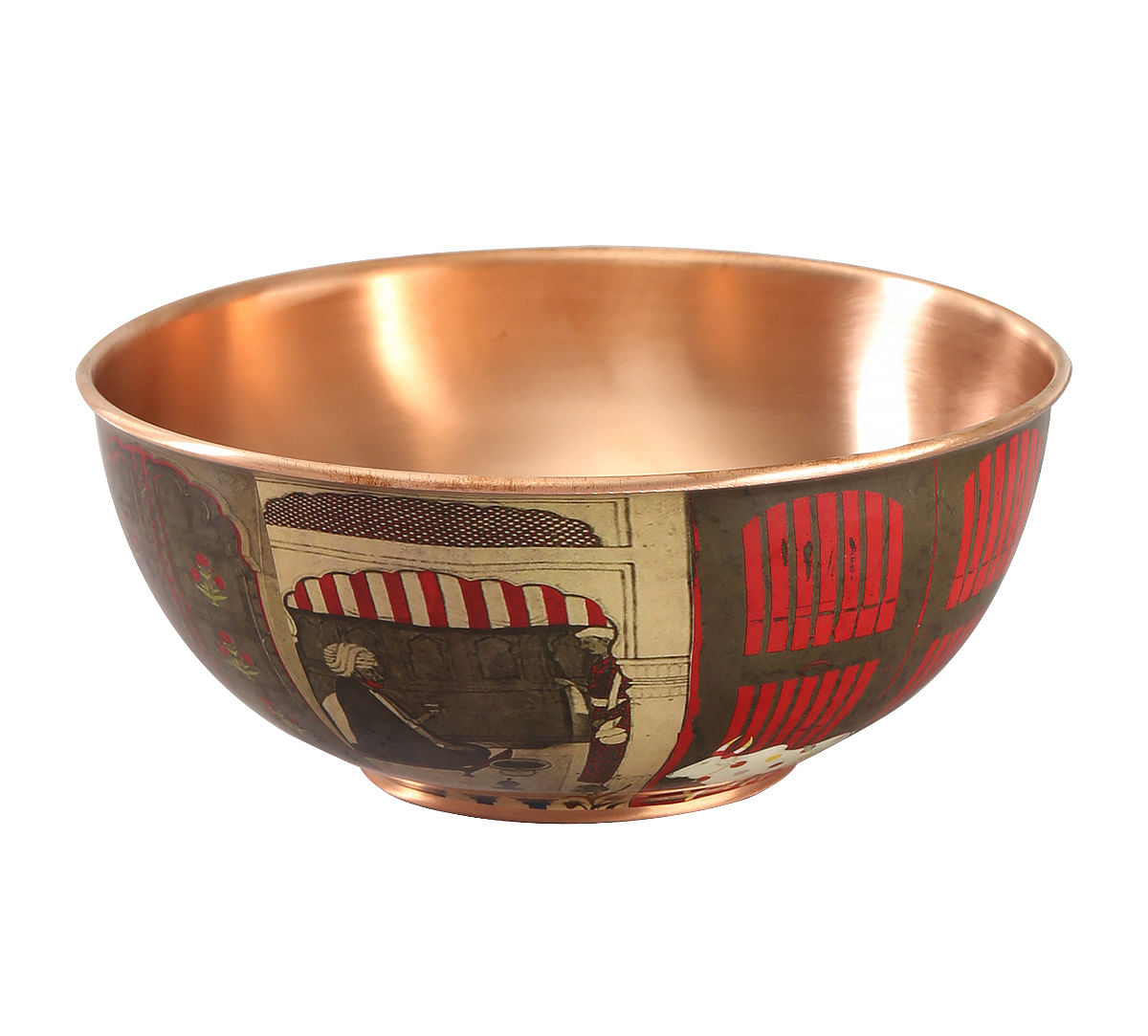 India Circus Doors Of Mystical Wonder Copper Bowl