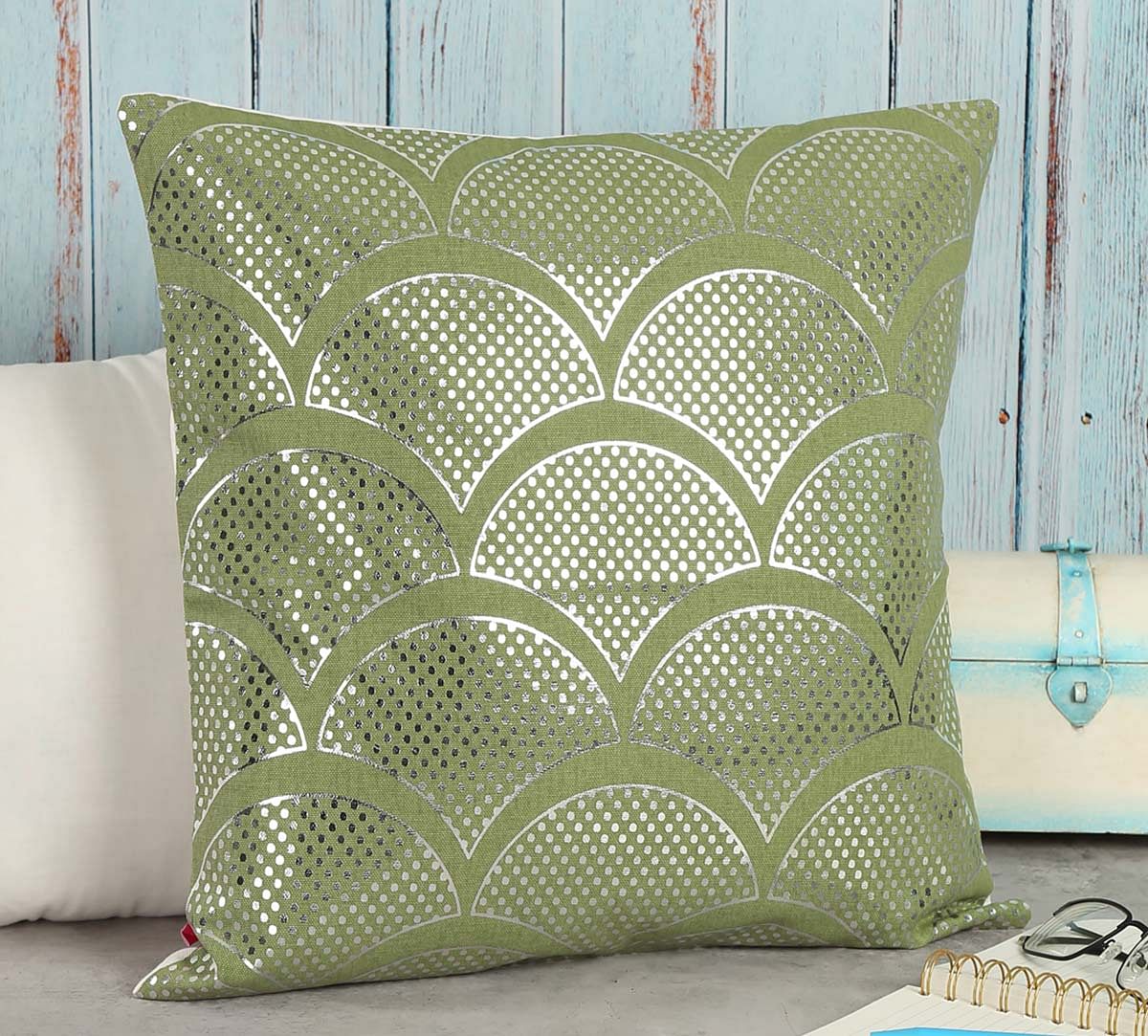 India Circus Dotted Clouds Foil Cushion Cover