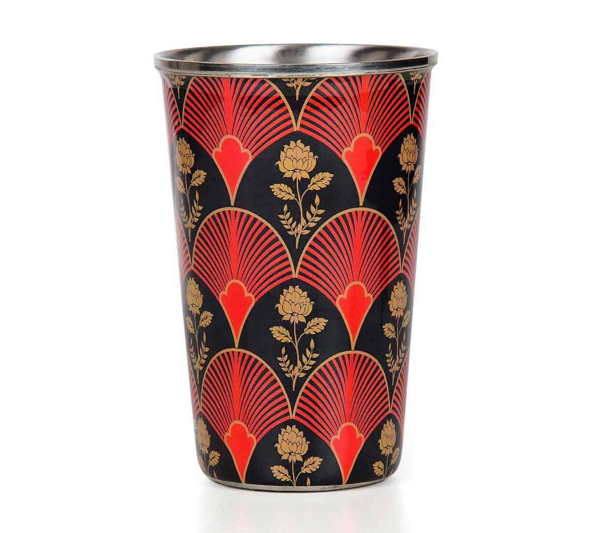 India Circus Fans of Blossom Steel Tumbler Set of 2