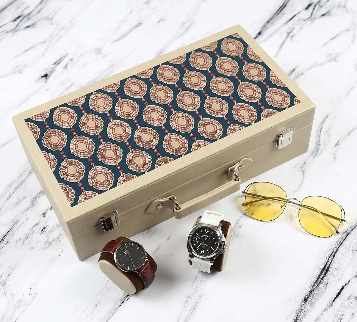 India Circus Fauna Darbar Leather Watch and Eyewear Box