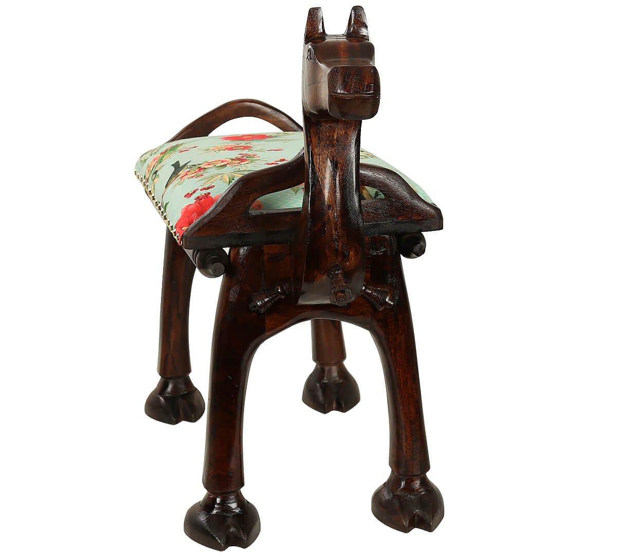 India Circus Feathered Garden Camel Pouffe