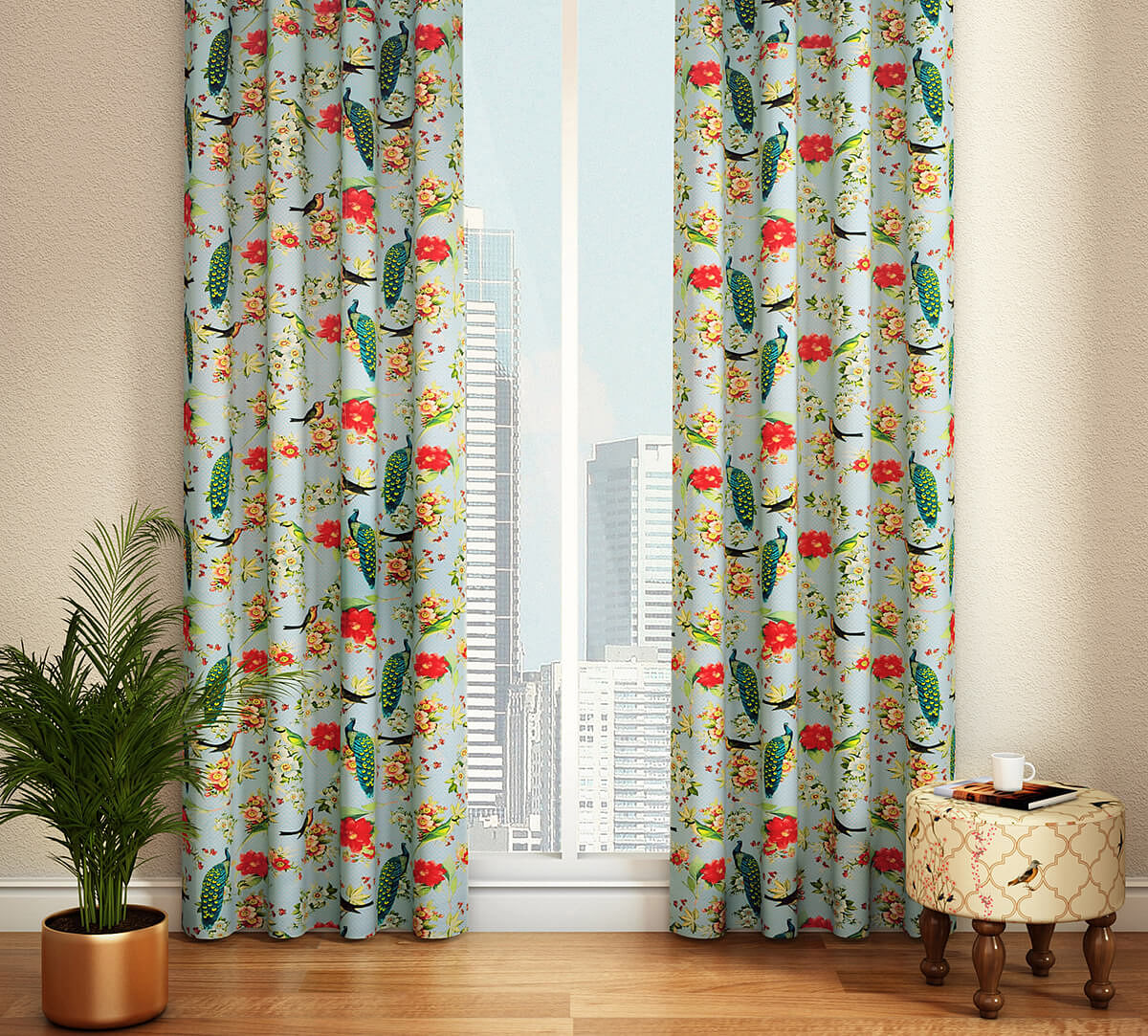 India Circus Feathered Garden Door Curtain