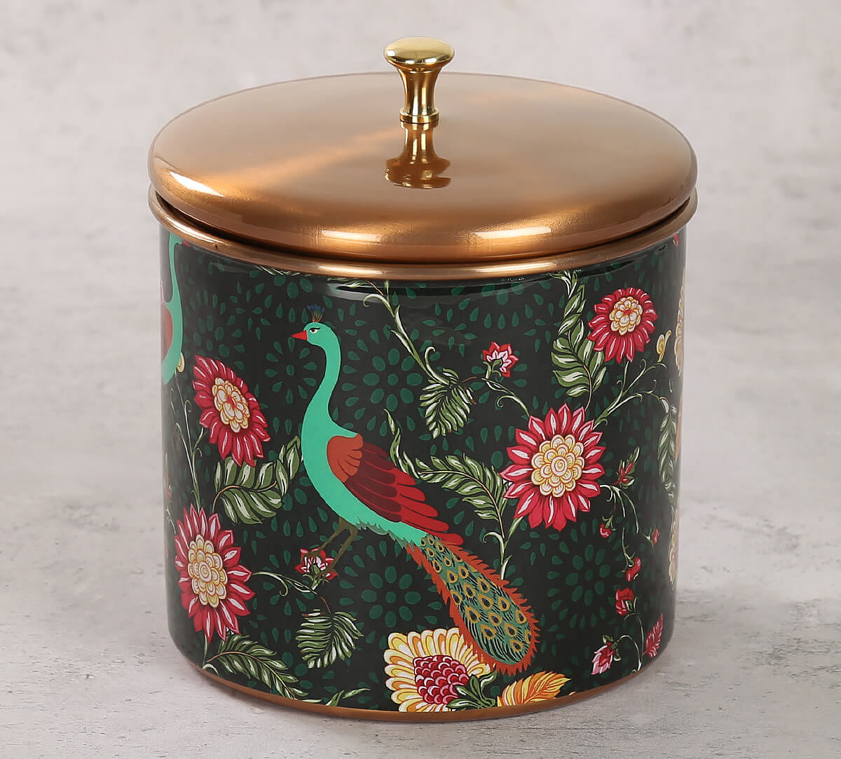 India Circus Feathers & florals Storage Jar