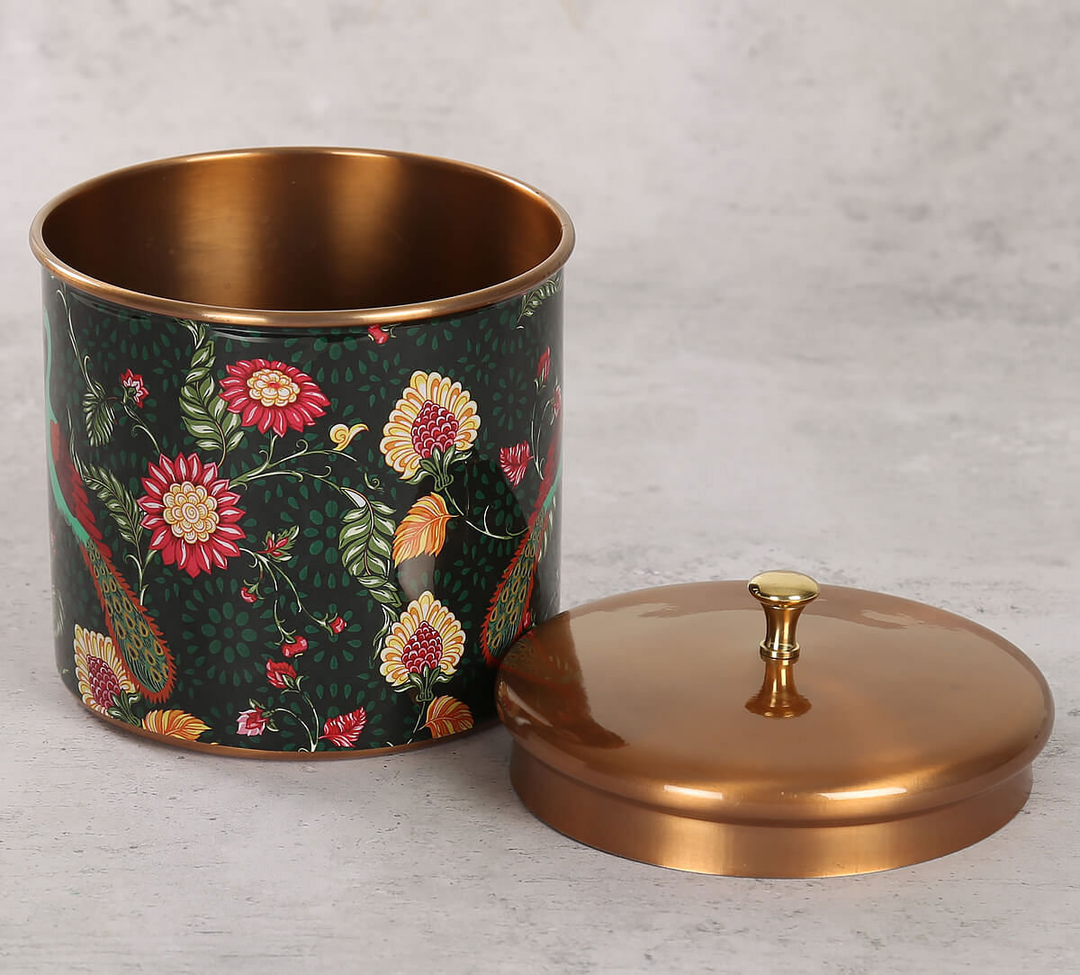 India Circus Feathers & florals Storage Jar