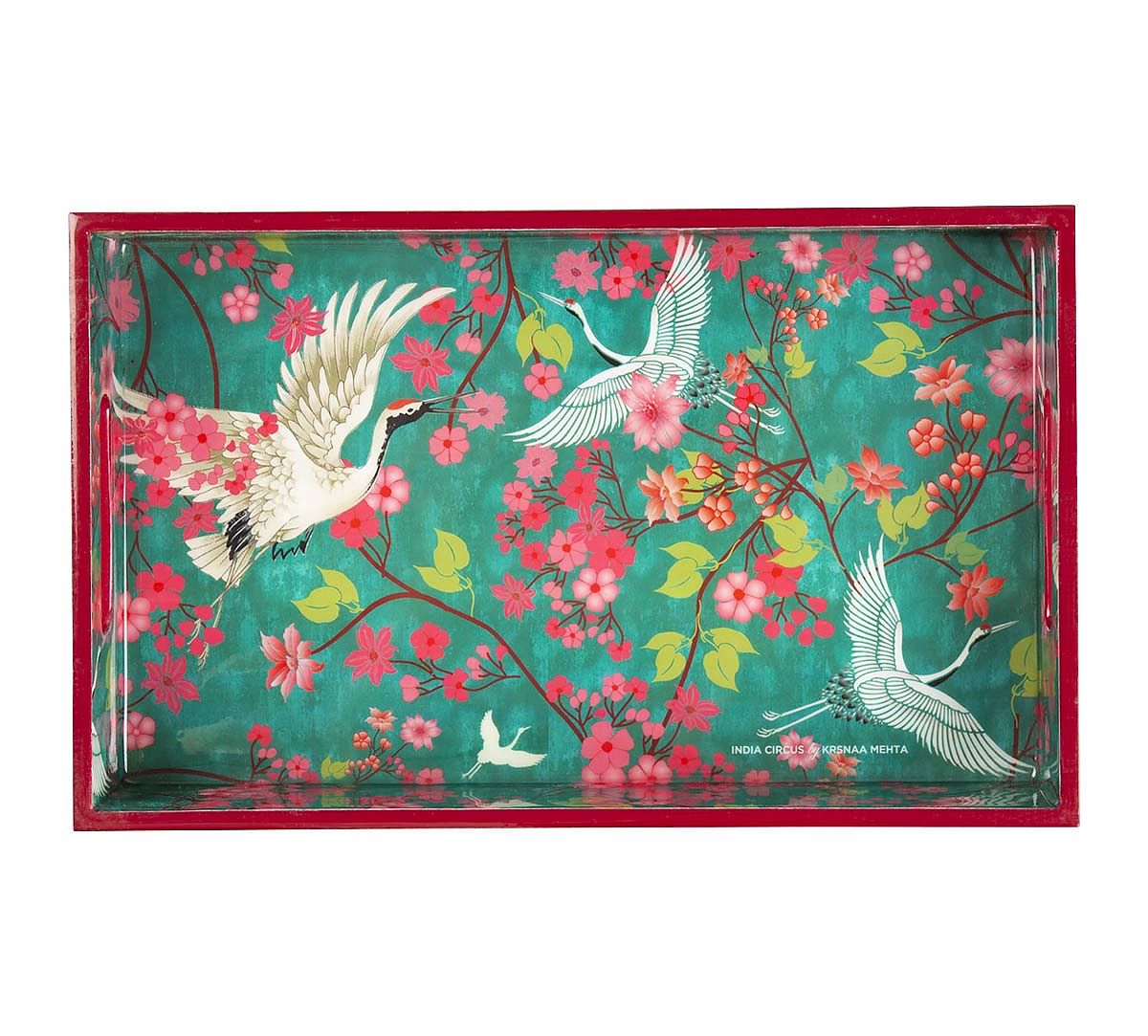 India Circus Flight of Cranes Rectangle Serving Tray