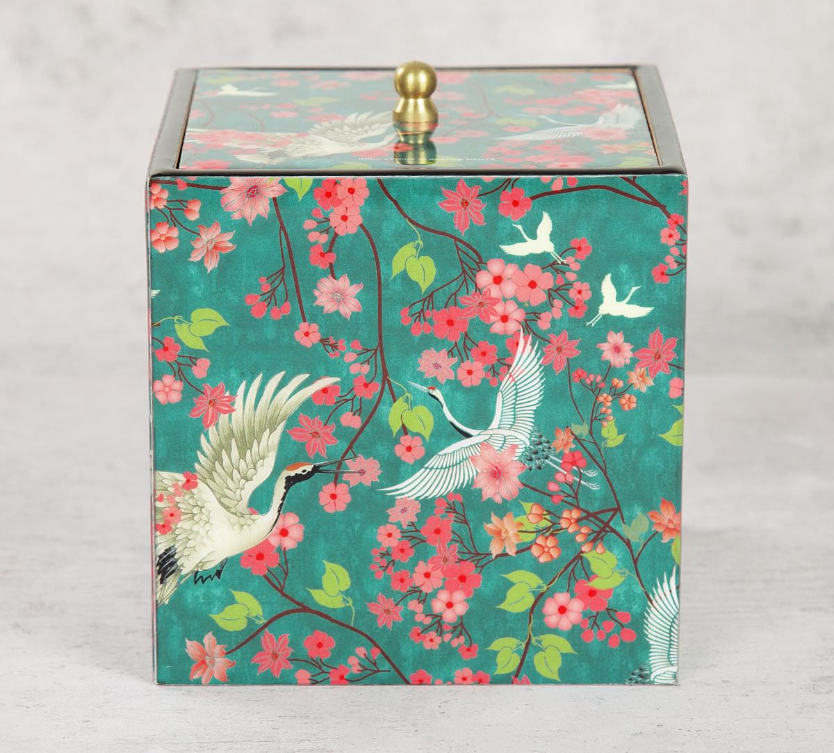 India Circus Flight of Cranes Square Storage Box