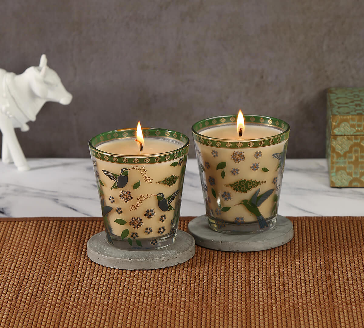 India Circus Flock of Birds Candle Votive