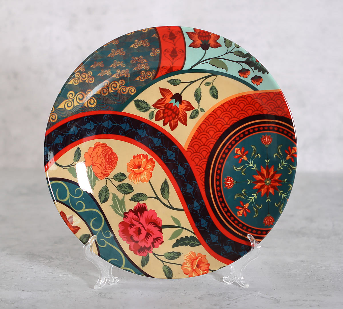 India Circus Floral Embroidery Decor Plate