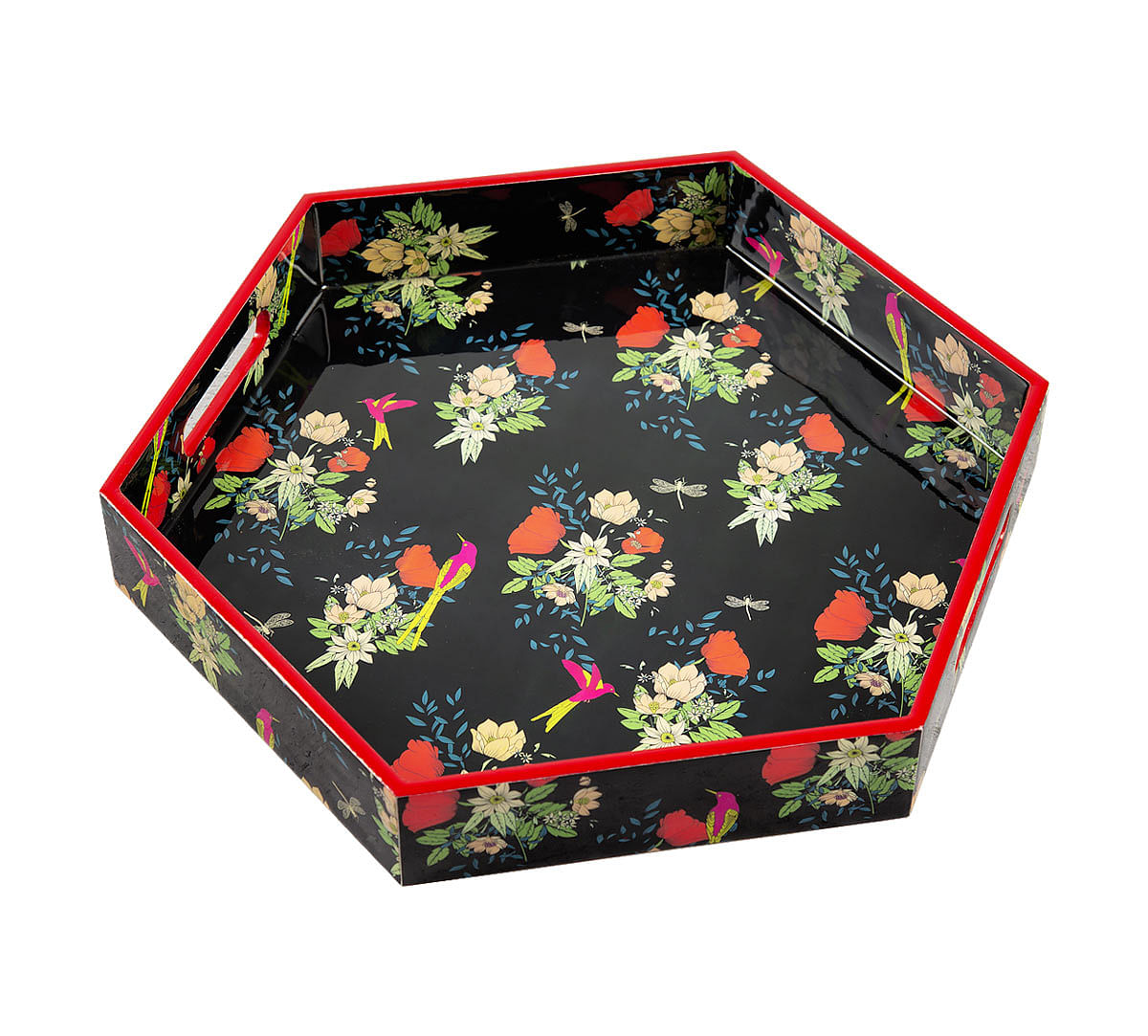 India Circus Floral Fascination Hexagon Serving Tray