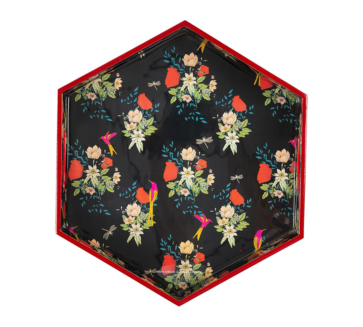 India Circus Floral Fascination Hexagon Serving Tray