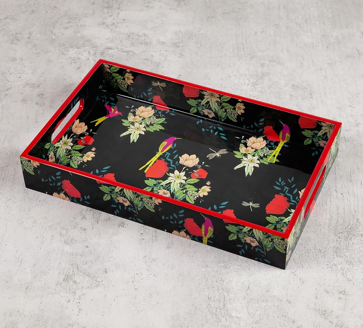 India Circus Floral Fascination Rectangle Serving Tray