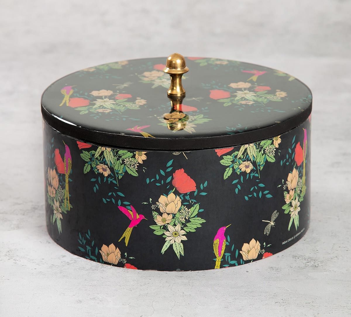 India Circus Floral Fascination Round Storage Box