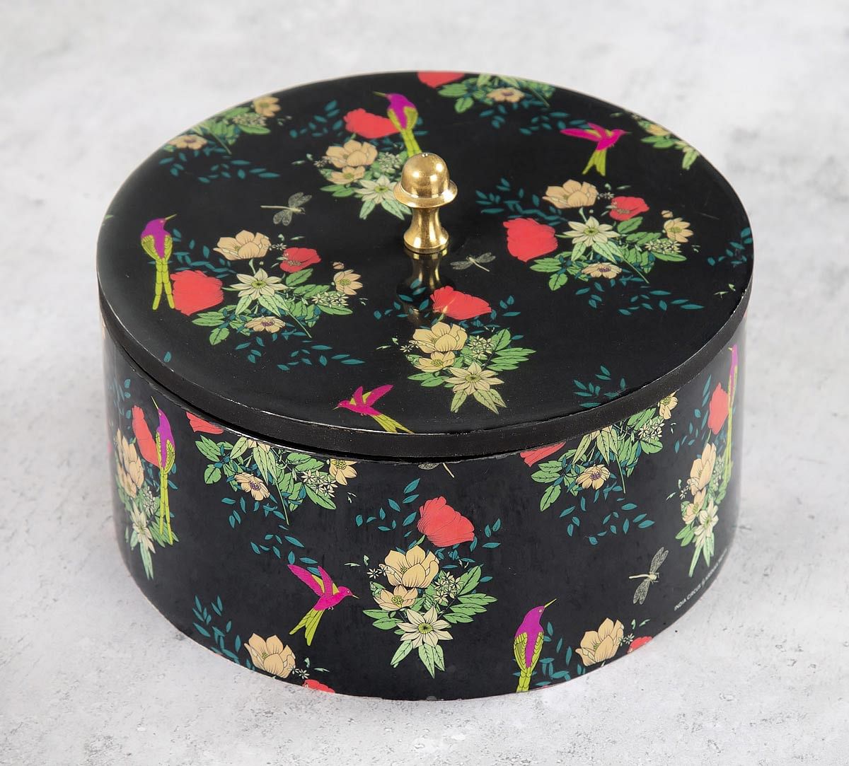 India Circus Floral Fascination Round Storage Box