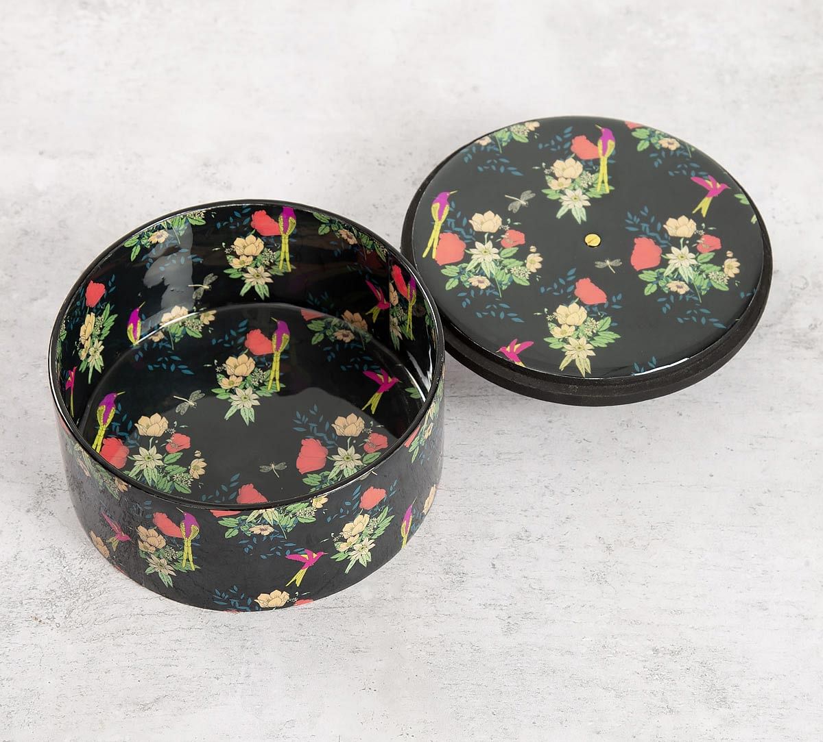 India Circus Floral Fascination Round Storage Box