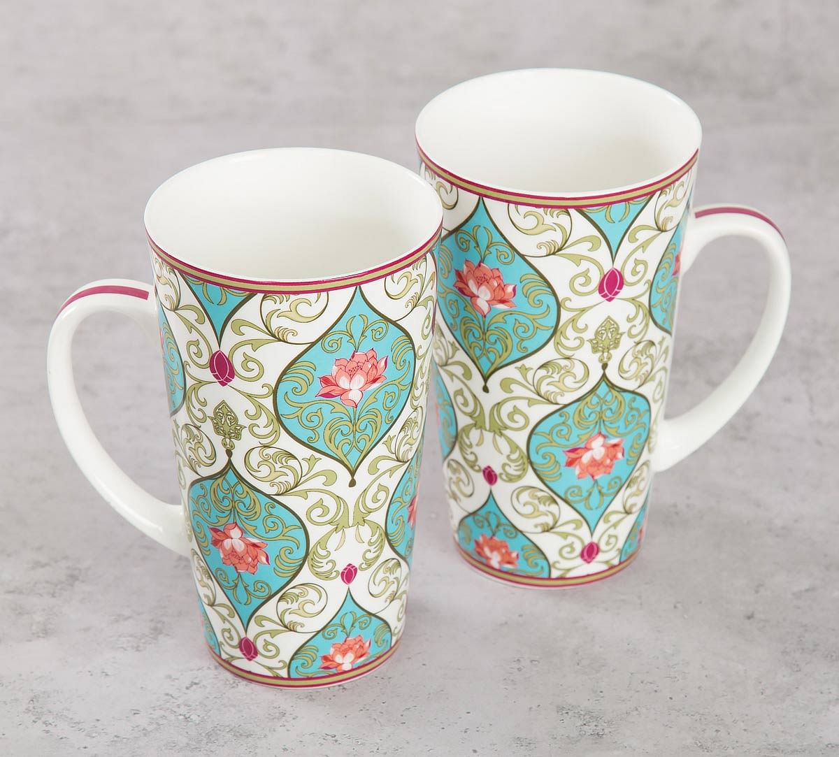 India Circus Floral Illusion Conical Mug (Set of 2)