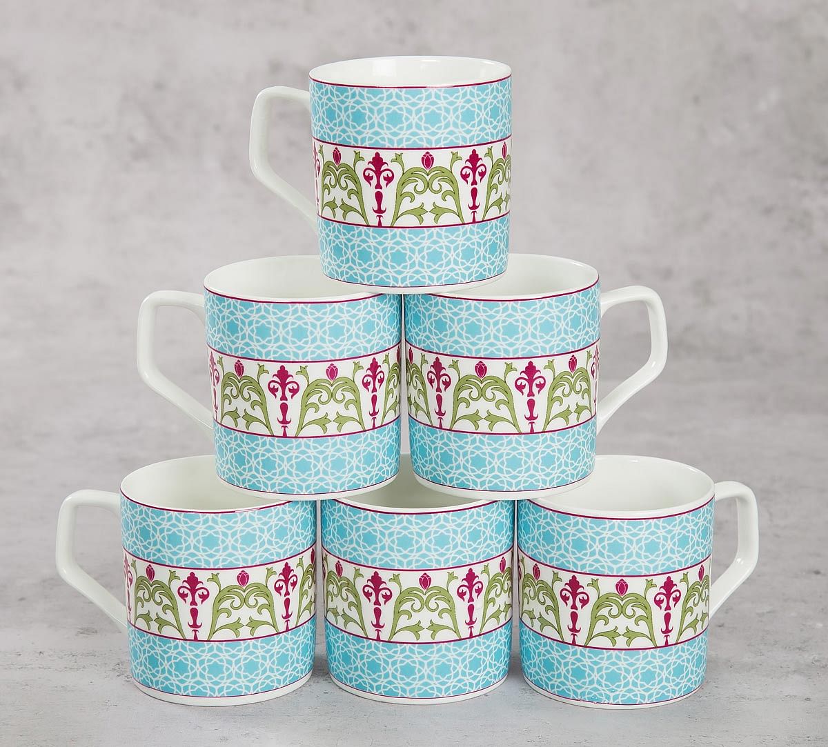 India Circus Floral Illusion Mug (Set of 6)