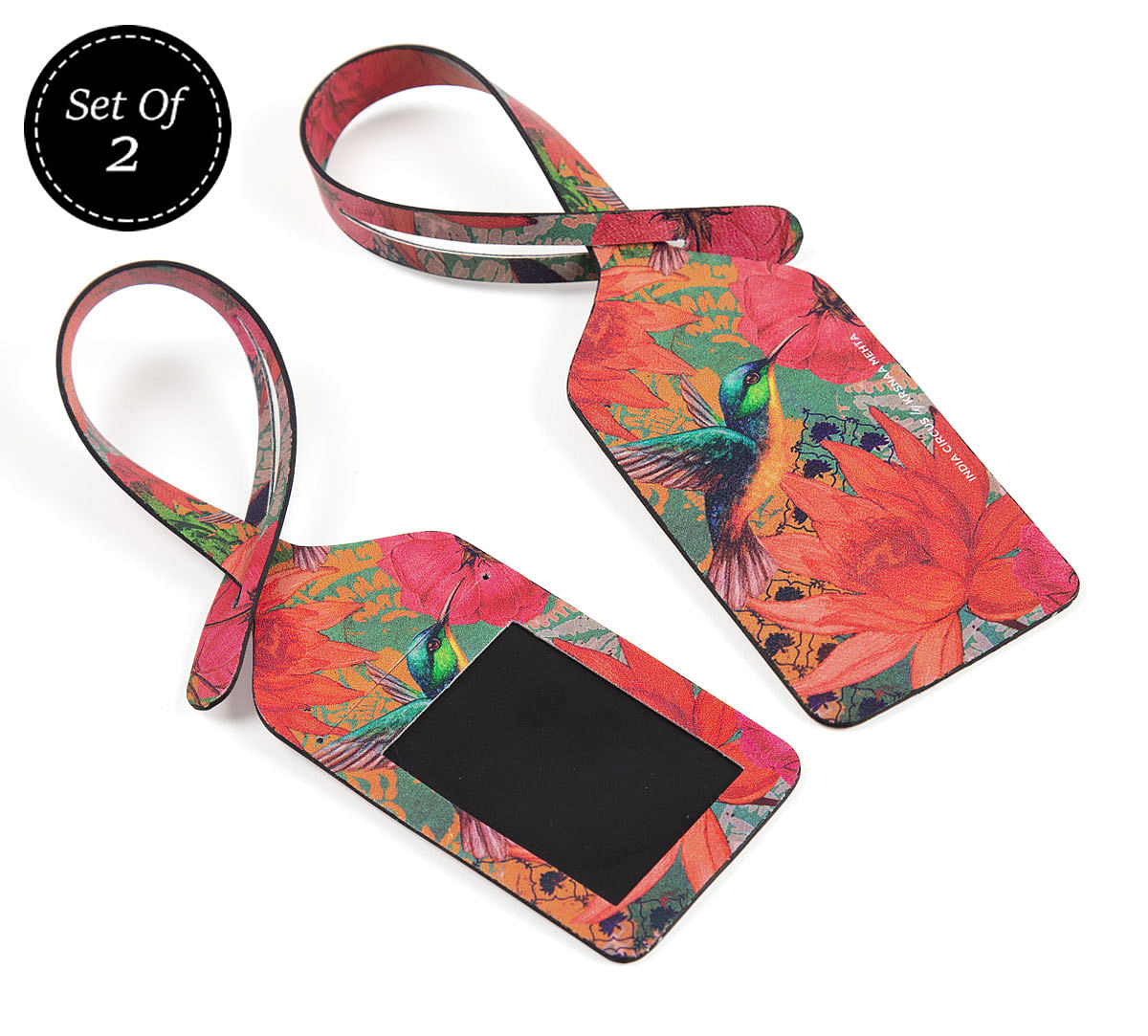 India Circus Floral Kingdom Travel Tag Set of 2