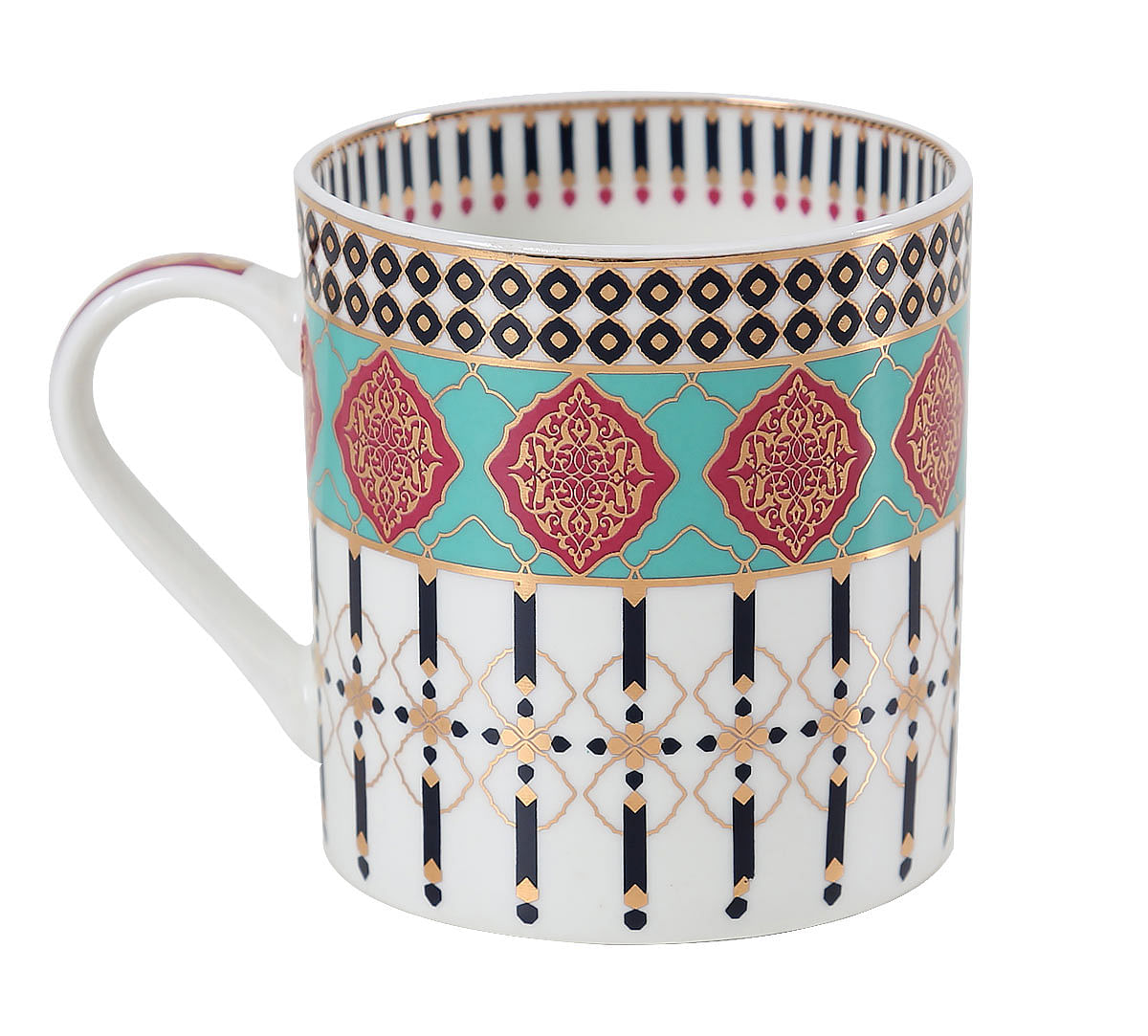 India Circus Floral Reed Coffee Mug Set of 6