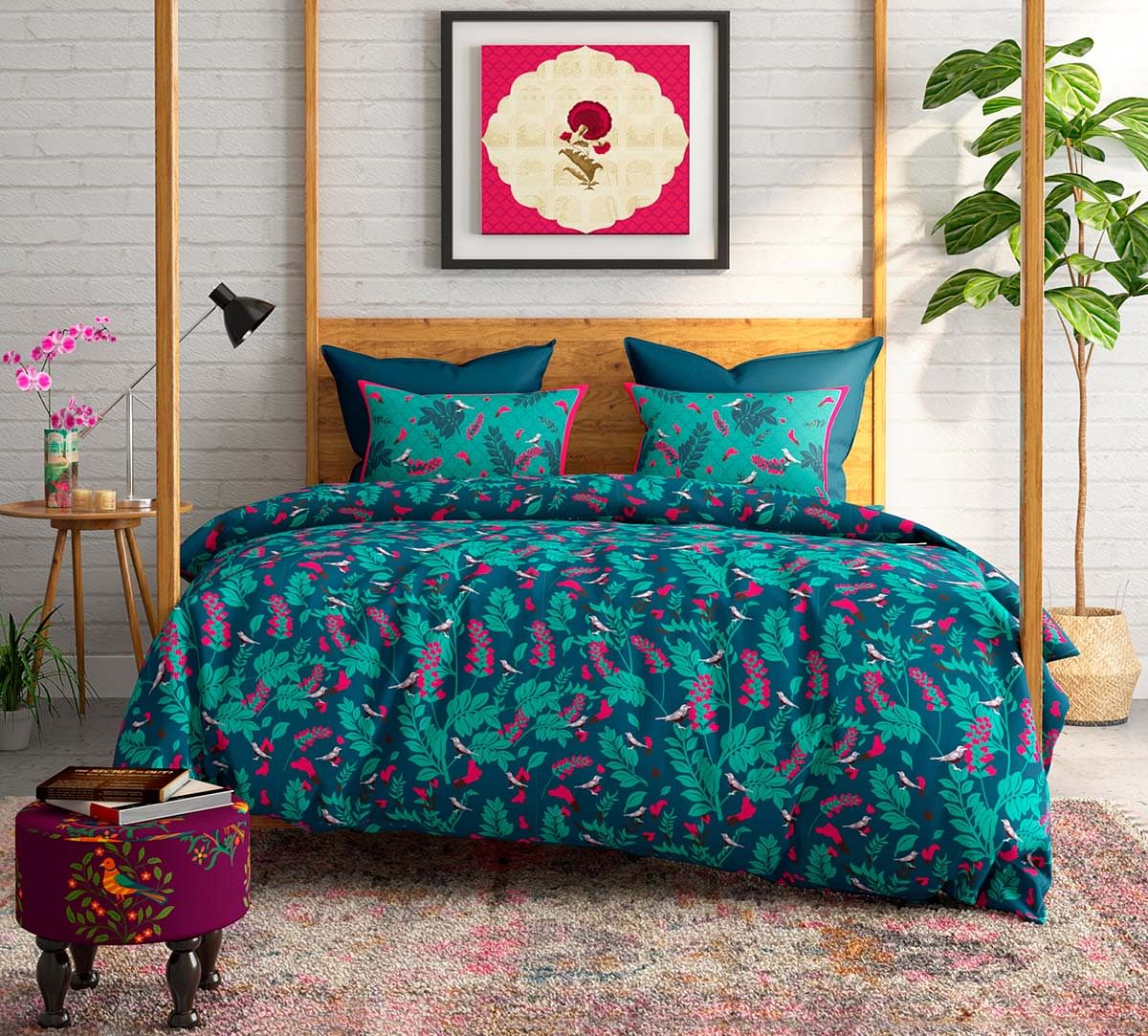 India Circus Flower Blooms Bed Sheet Set