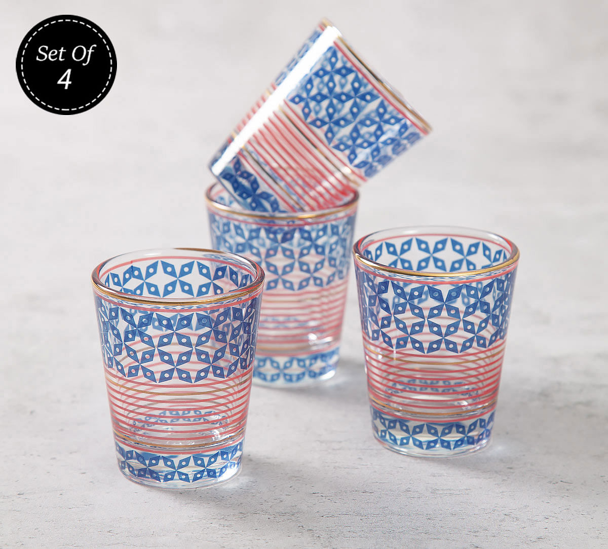 India Circus Flowers and Ferns Shot Glass (Set of 4)