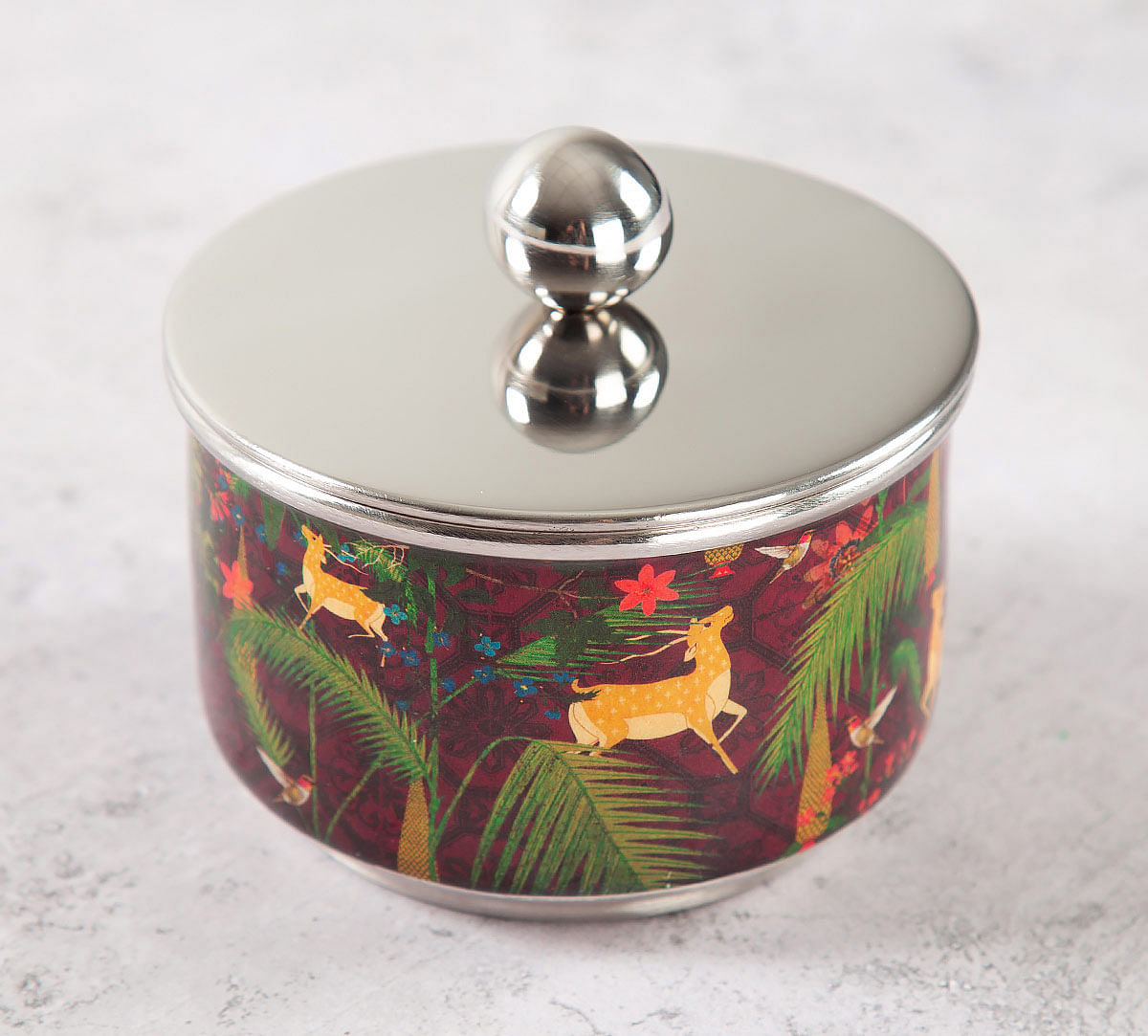 India Circus Forest Fetish Steel Bowl with Lid